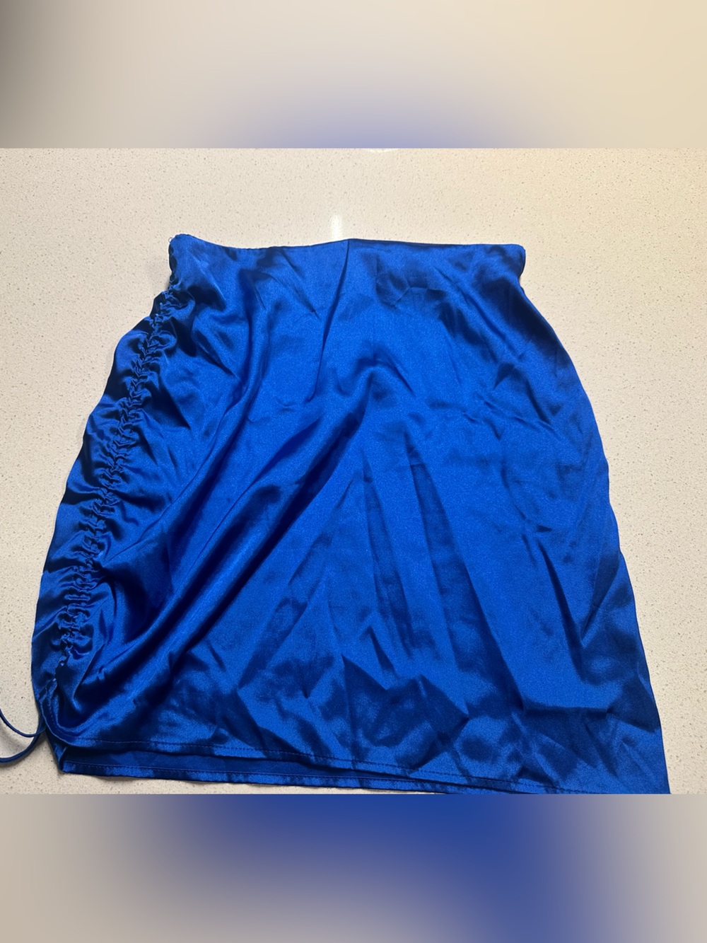 Satin Royal Blue Drawstring Skirt
